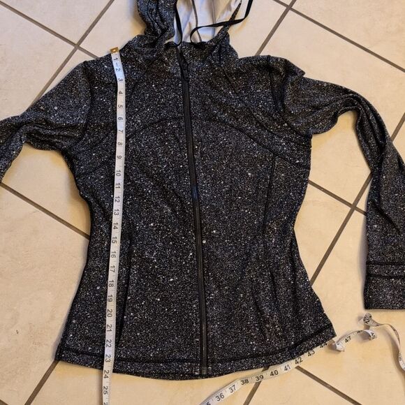 Lululemon Hooded Define Jacket Luminescence Splatter White Black Size 10 - Picture 5 of 10